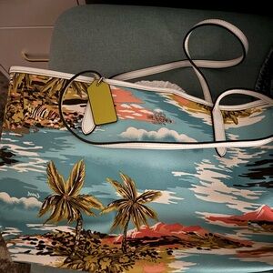 Coach Tropical Print Tote Bag - Multicolor